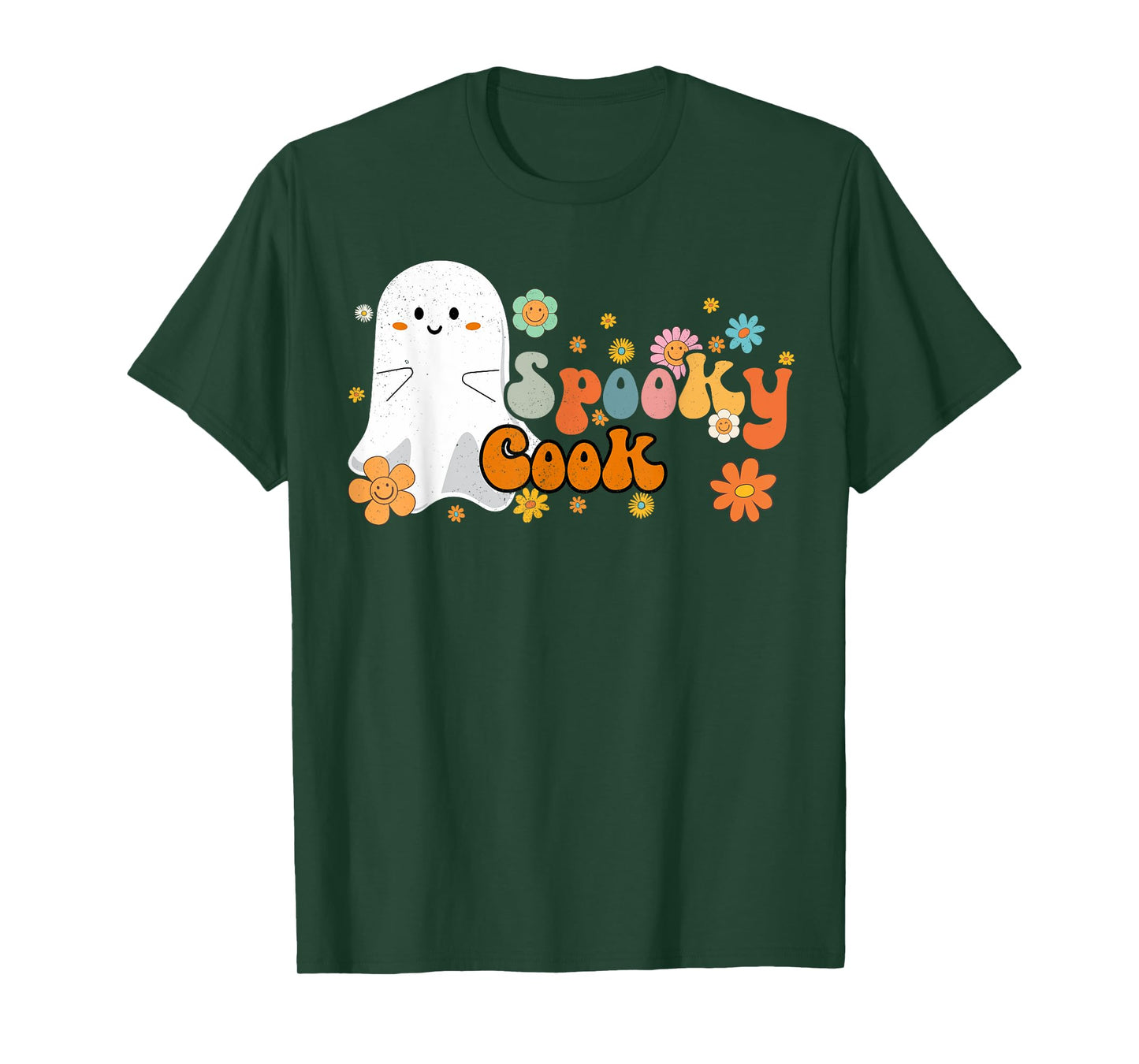 Spooky Cook Retro Groovy Cute Ghost Halloween T-Shirt