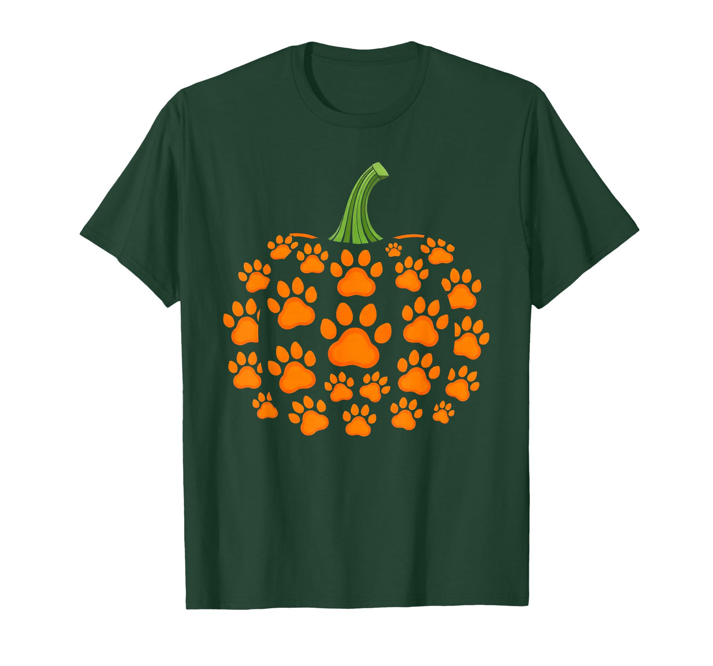 Pumpkin Paw Print Halloween Cute Dog Lover T-Shirt