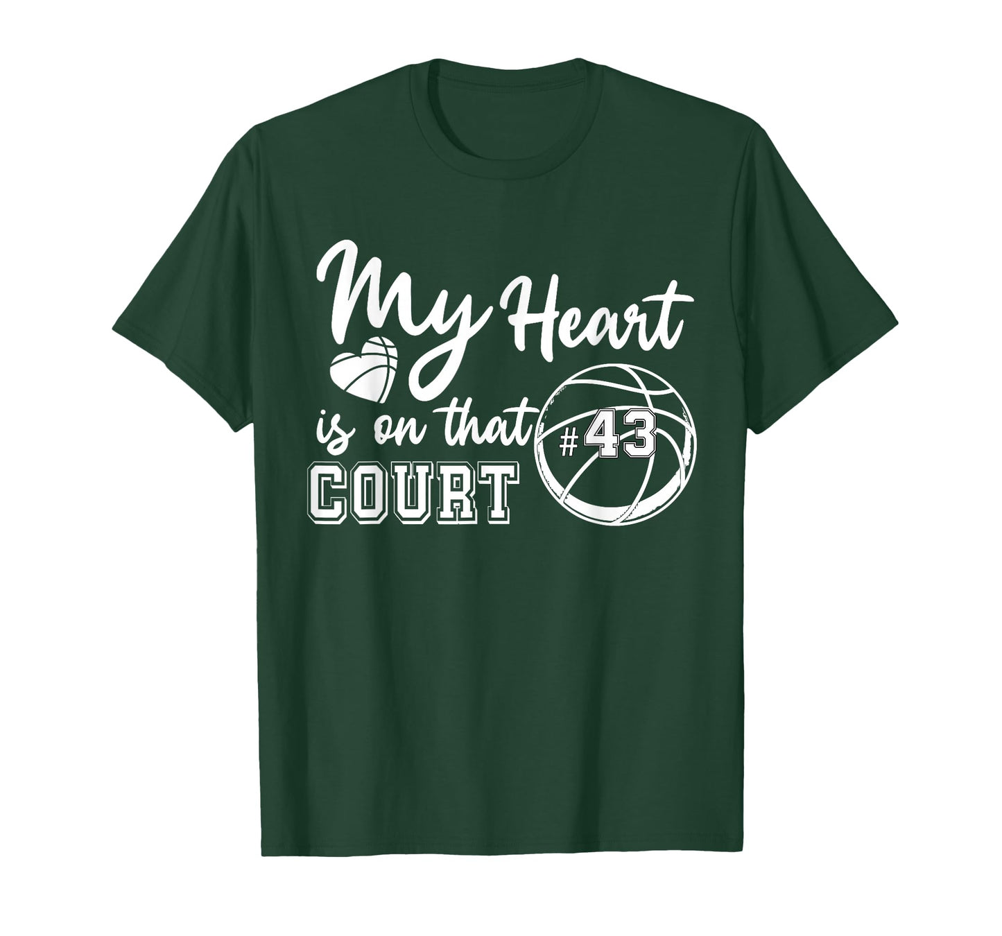 My Heart is On That Court Number 43 Basketball Game Day T-Shirt