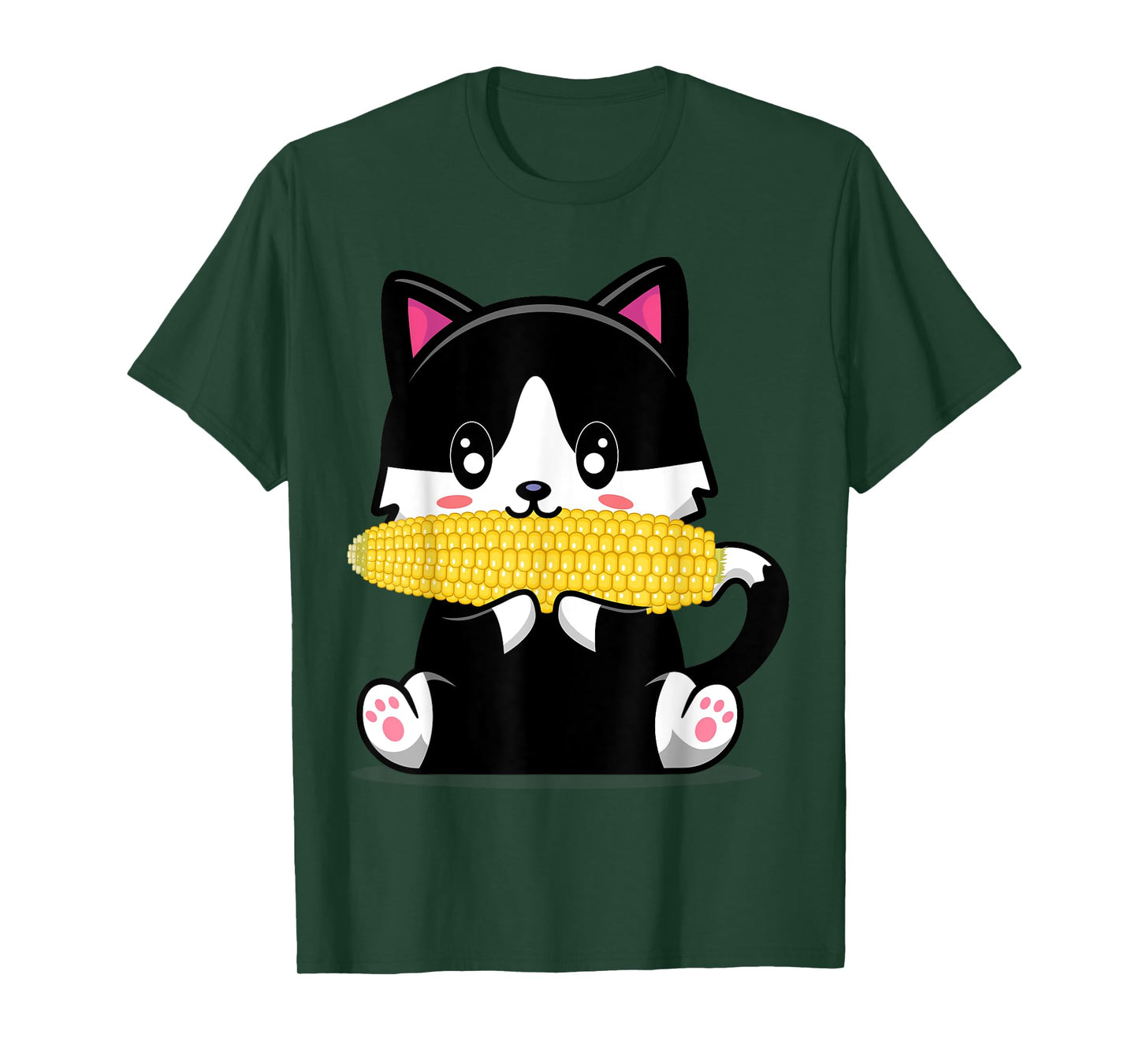 Corn Costume Halloween Cat Eats Corn T-Shirt for Men Women
