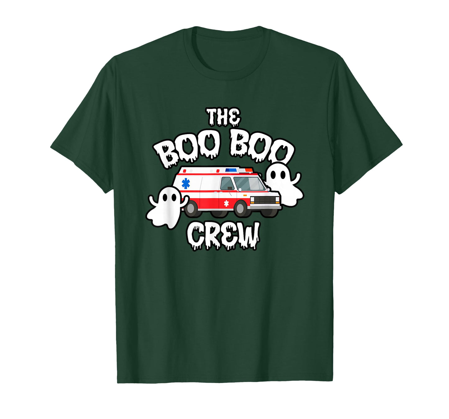 EMT Paramedic EMS Boo Boo Crew Ambulance Ghost Halloween T-Shirt