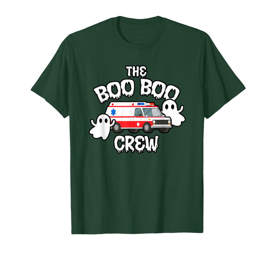 EMT Paramedic EMS Boo Boo Crew Ambulance Ghost Halloween T-Shirt