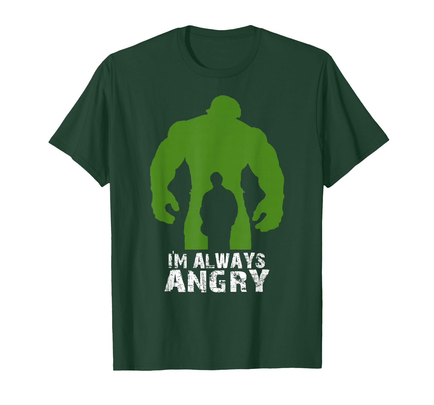 Urban Macho Tees I'm Always Angry Superhero T-Shirt - Black, Unisex-Adults, Short Sleeve, Fitted, Small