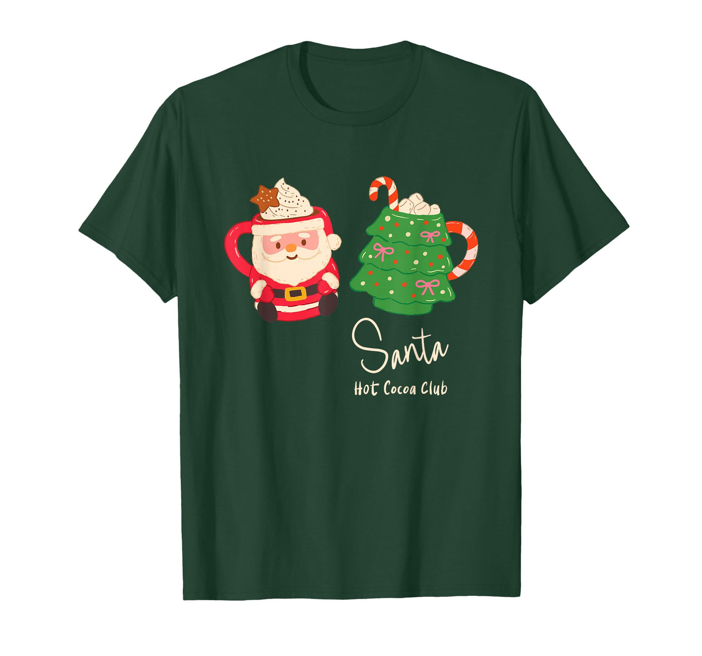 Santa Hot Cocoa Club Retro Christmas Holiday Mug Graphic T-Shirt