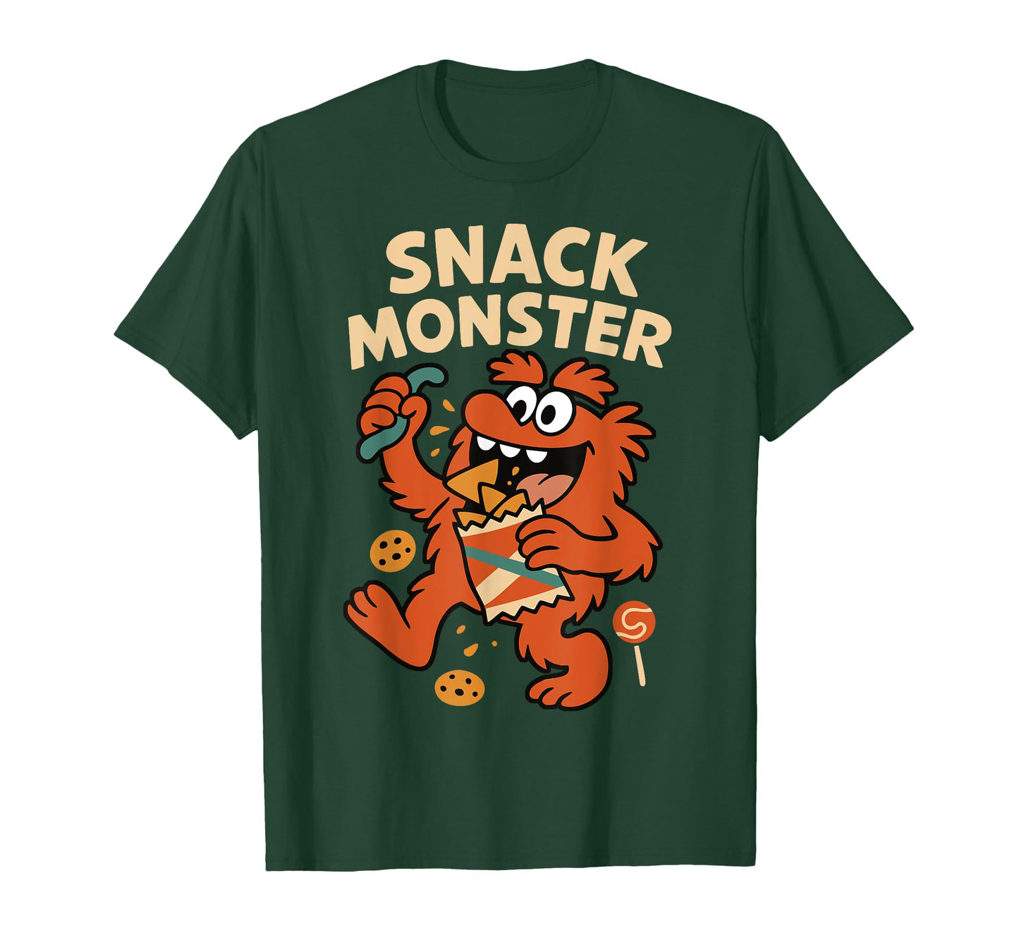 Snack Monster Funny Kids Snack Food Cartoon for Boys Girls T-Shirt