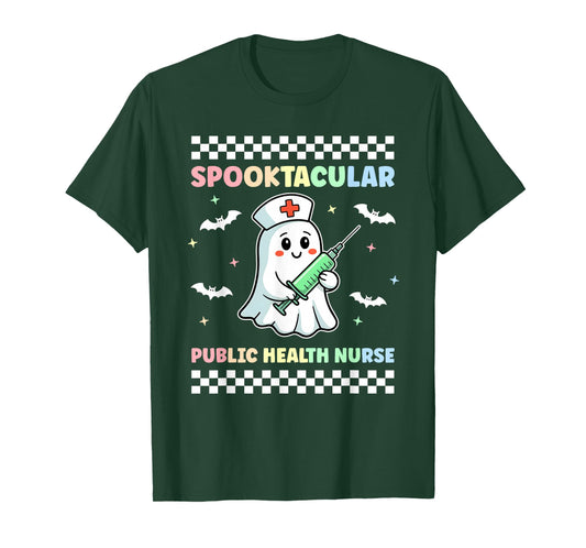Spooktacular Public Health Nurse Halloween Costume Scrub T-Shirt