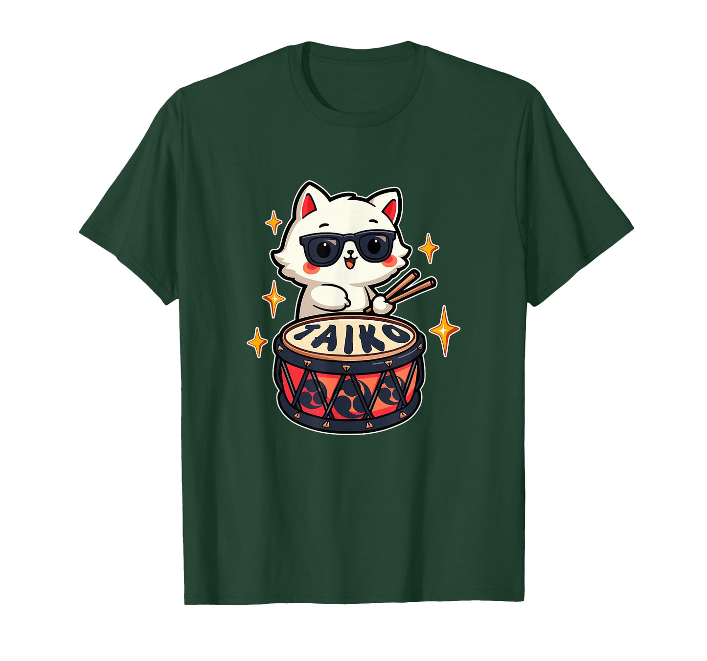 Cute Kawaii Taiko Drummer Cat T-Shirt