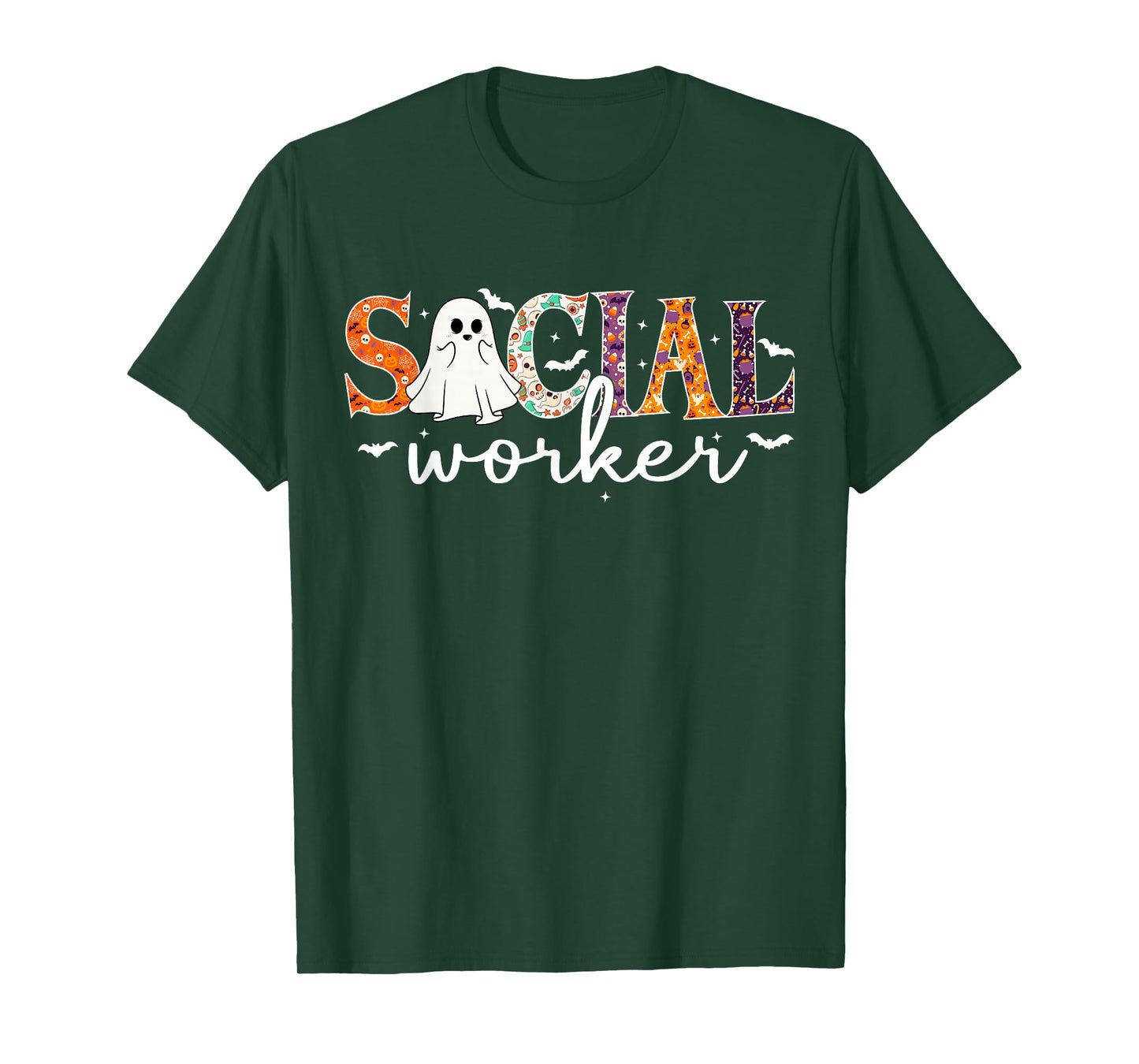 Social Worker Halloween Retro Ghost Halloween Social Worker T-Shirt