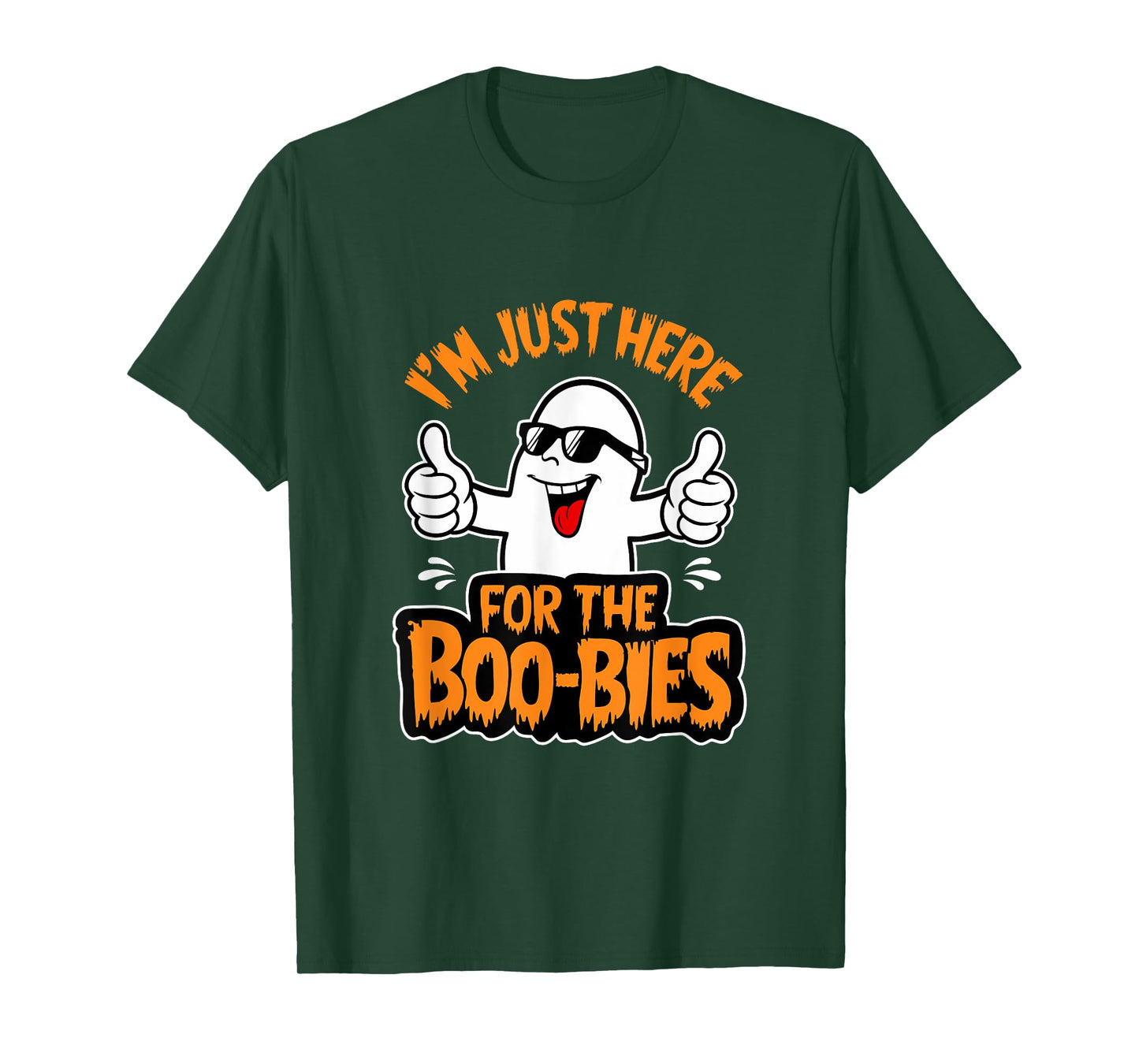 I'm Just Here For The Boo-bies Ghost Funny Naughty Halloween T-Shirt