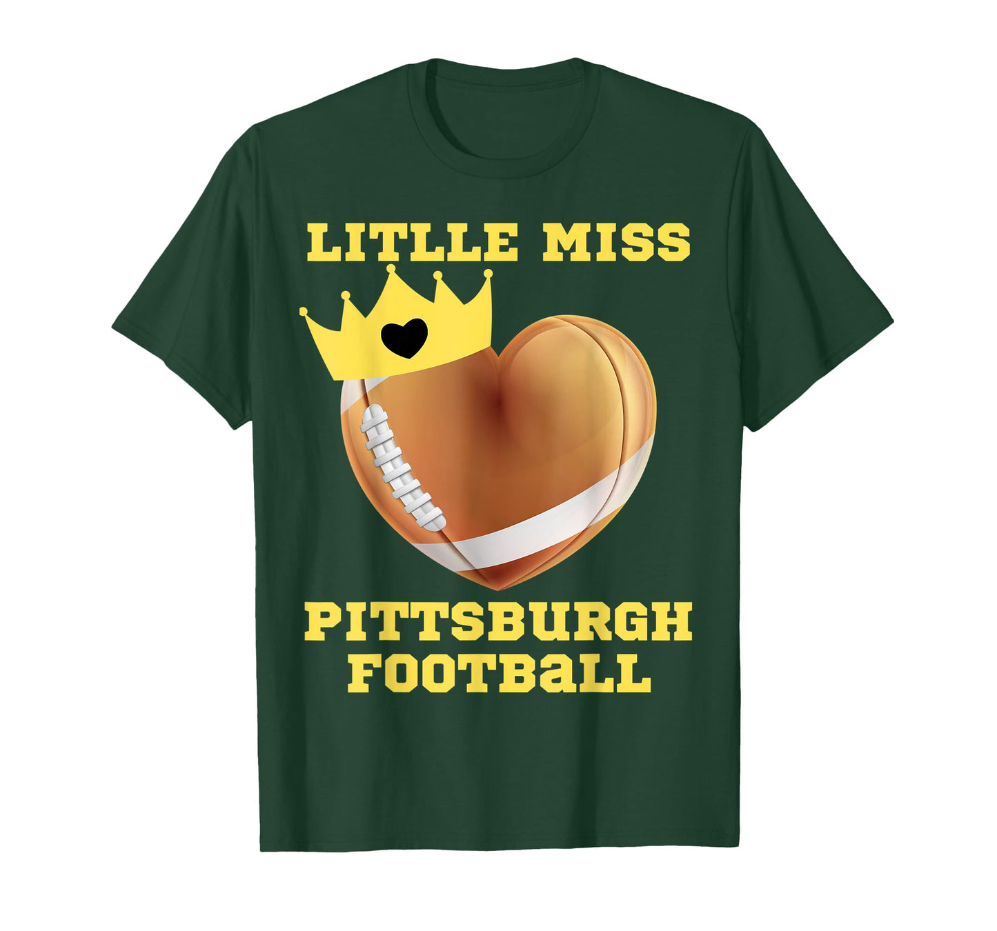 Little Miss Pittsburgh Football Fun Girl Toddler Girls Funny T-Shirt