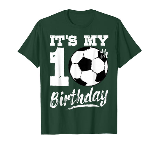 It's My 10th Birthday Soccer Player 10 Bday Party Team T-Shirt