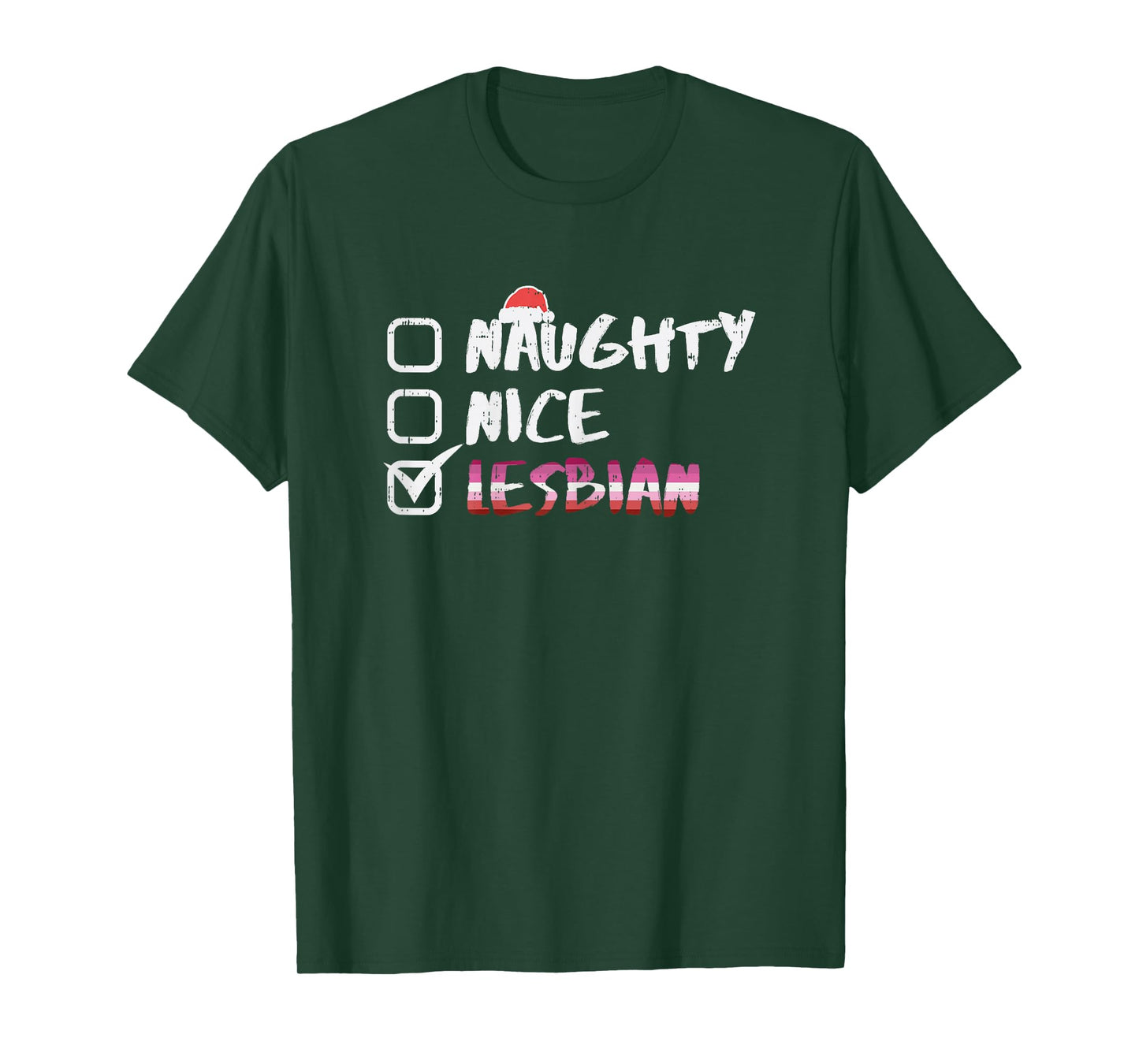 Naughty Nice Lesbian Funny Gay Pride LGBT Christmas PJ T-Shirt