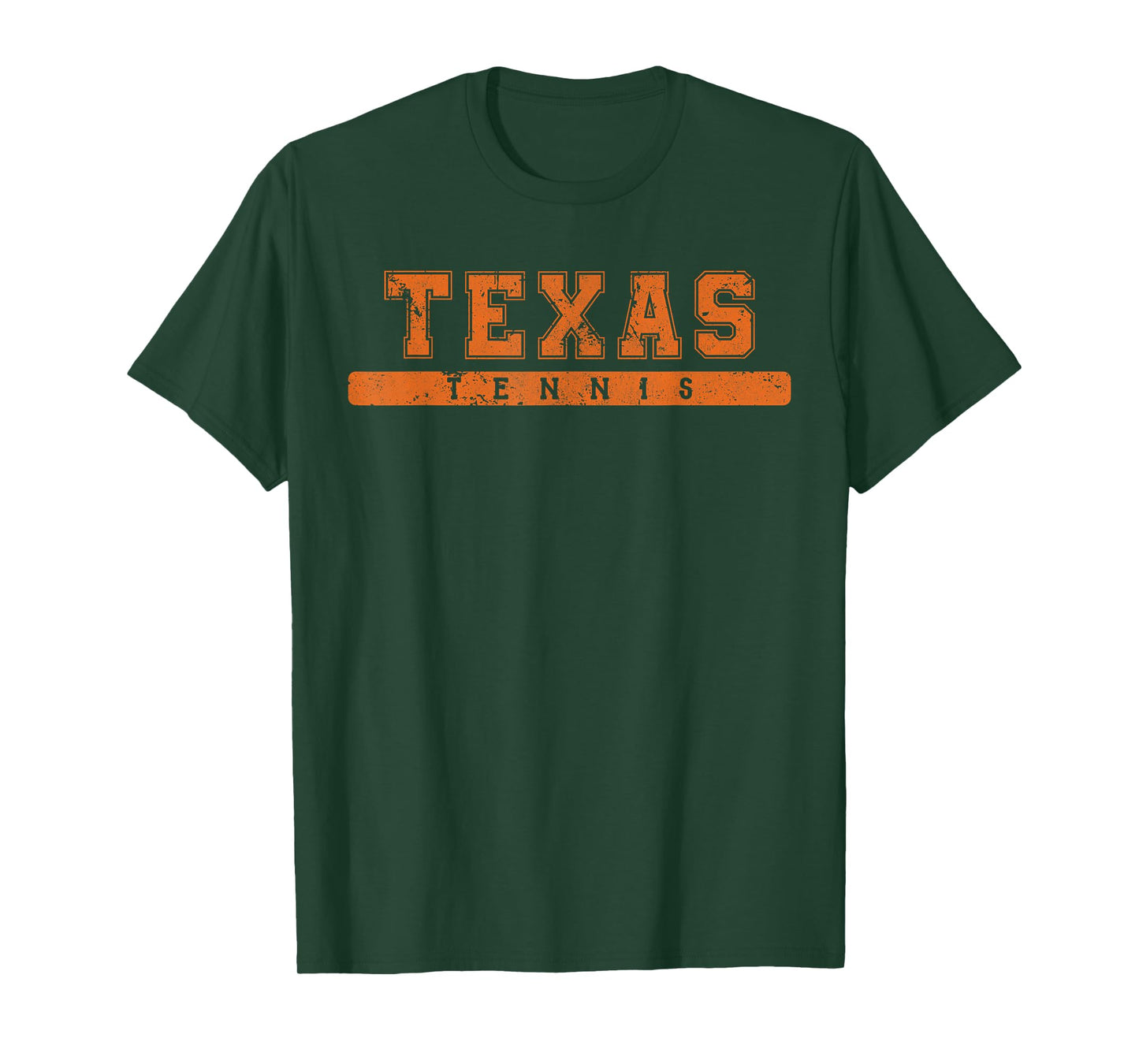 Texas Tennis Orange Vintage Text T-Shirt