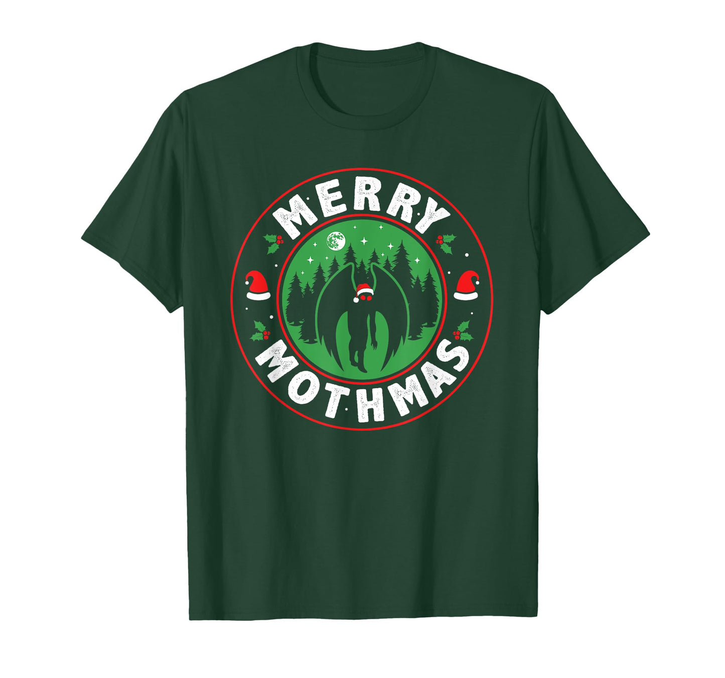 Merry Mothmas Funny Santa Mothman Cryptid Christmas Pajama T-Shirt