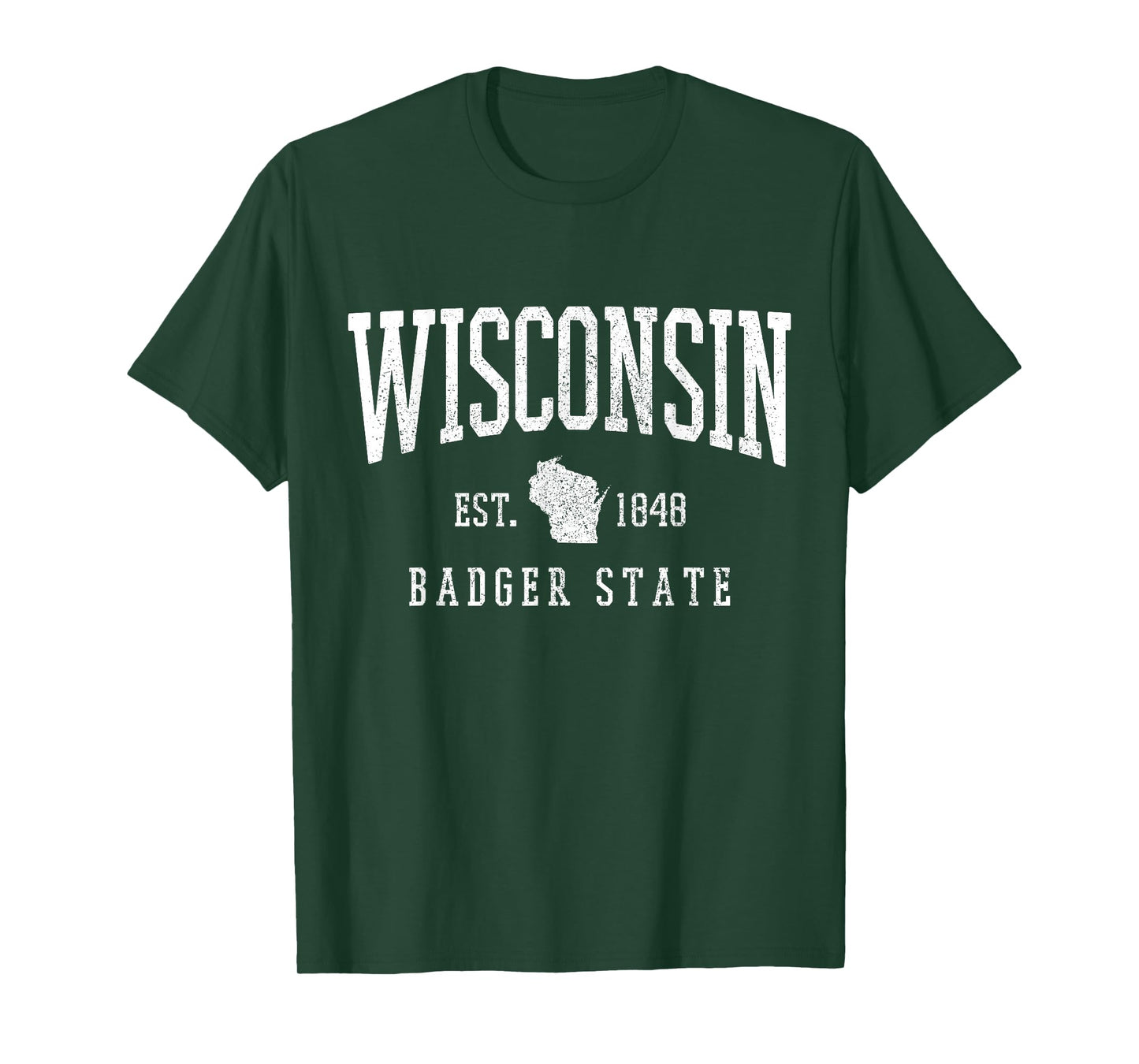 Wisconsin Badger State Est. 1848 State Map Souvenir Gift T-Shirt