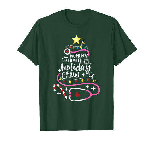 Women's Health Holiday Crew Xmas OB-GYN Nurse Secretary T-Shirt