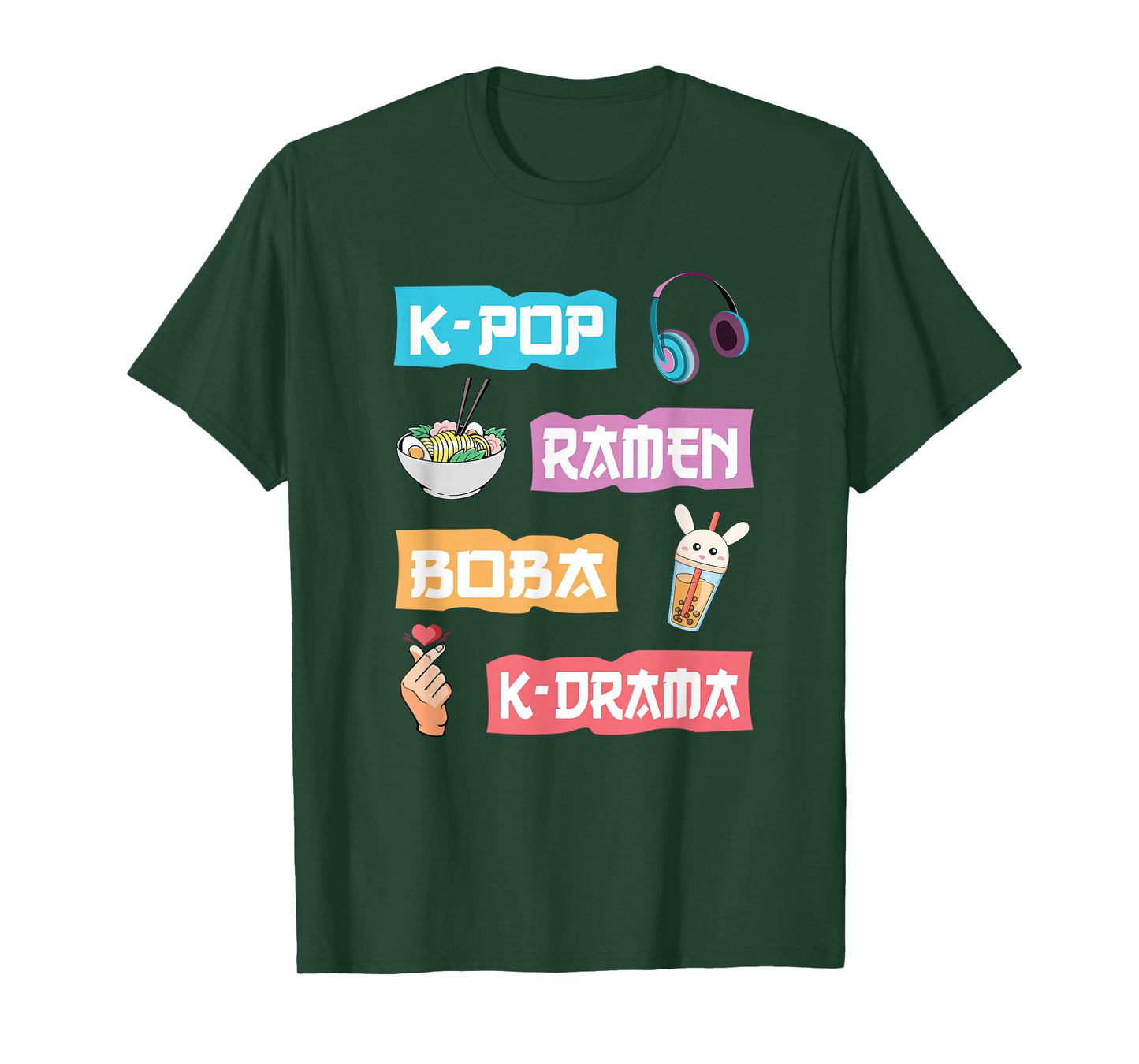 K-Pop Ramen Boba K-Drama - Cute Anime Ramen T-Shirt Small
