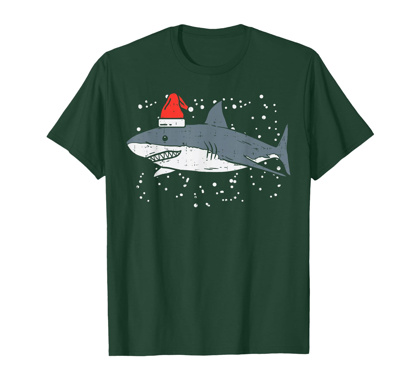 Shark Santa Hat Christmas Xmas Pajama Men Women Kids PJ T-Shirt