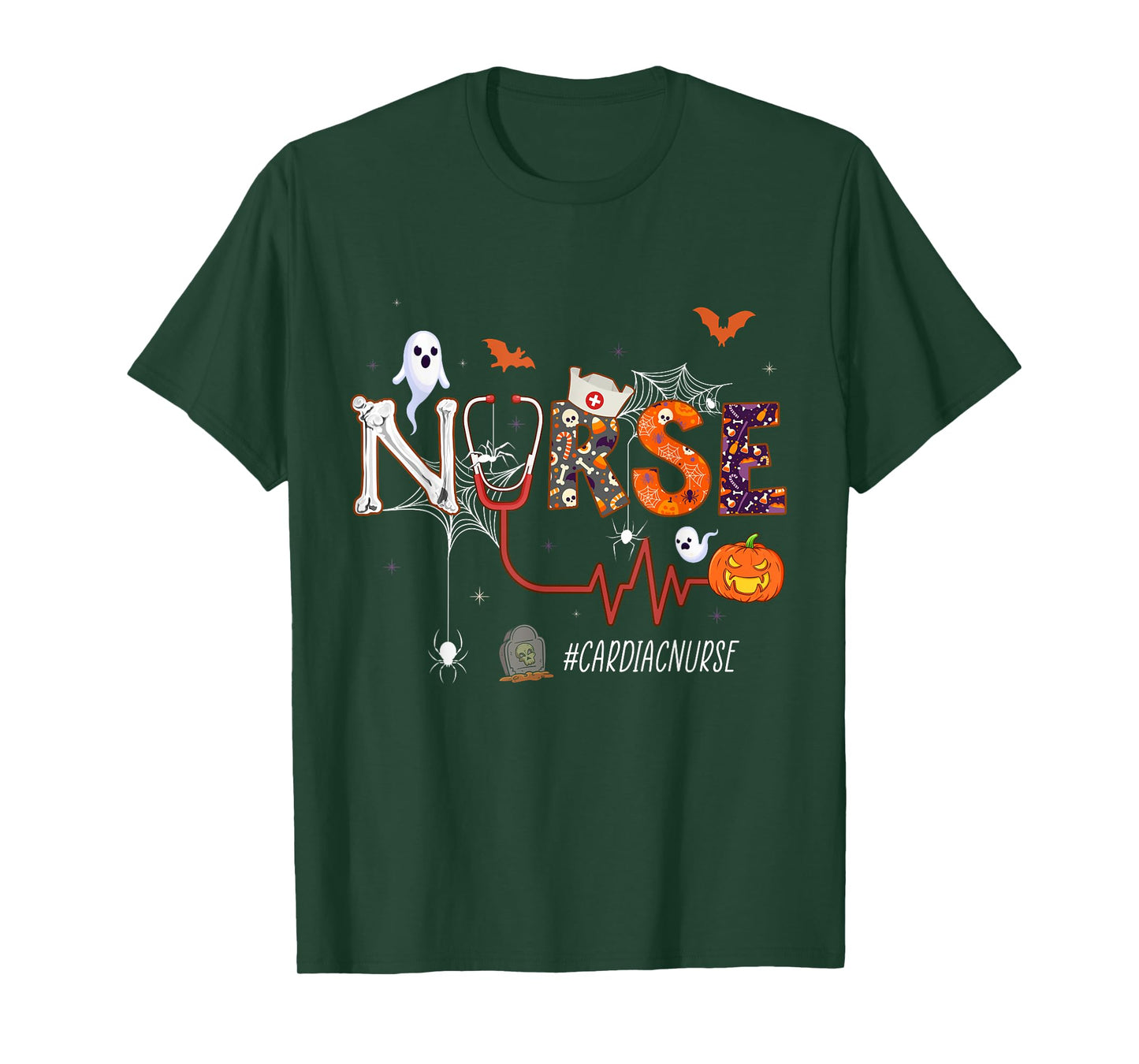 Cardiac Nurse Pumpkin Halloween Nursing T-Shirt