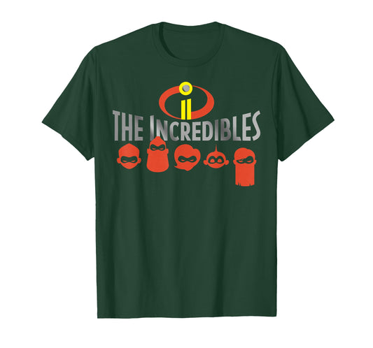 Disney Pixar Incredibles 2 Silhouette Faces Graphic T-Shirt T-Shirt