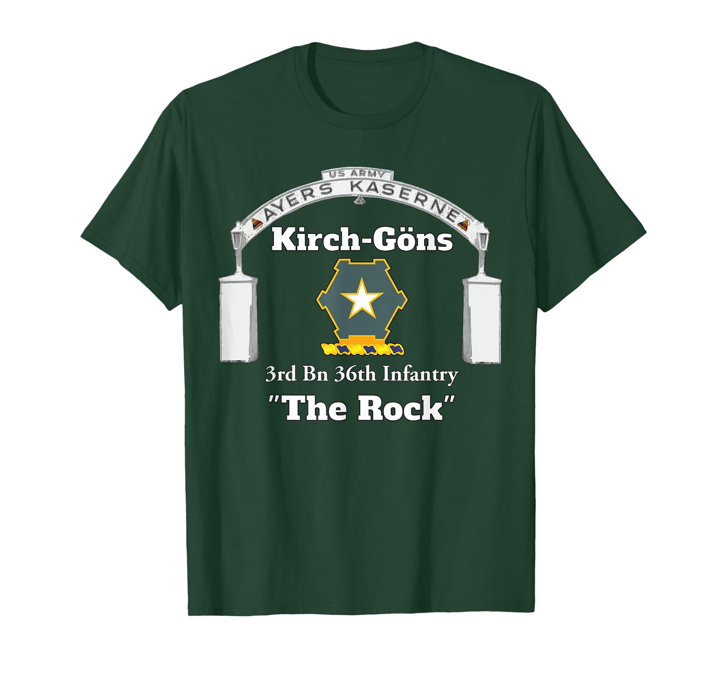 Ayers Kaserne - Kirch-Gons - 3rd Bn 36th Inf design on front T-Shirt