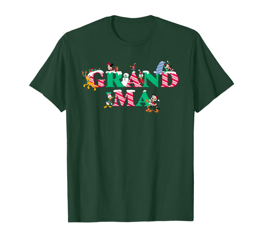 Disney Grandma Candy Cane Holiday Christmas Family Trip Gift T-Shirt