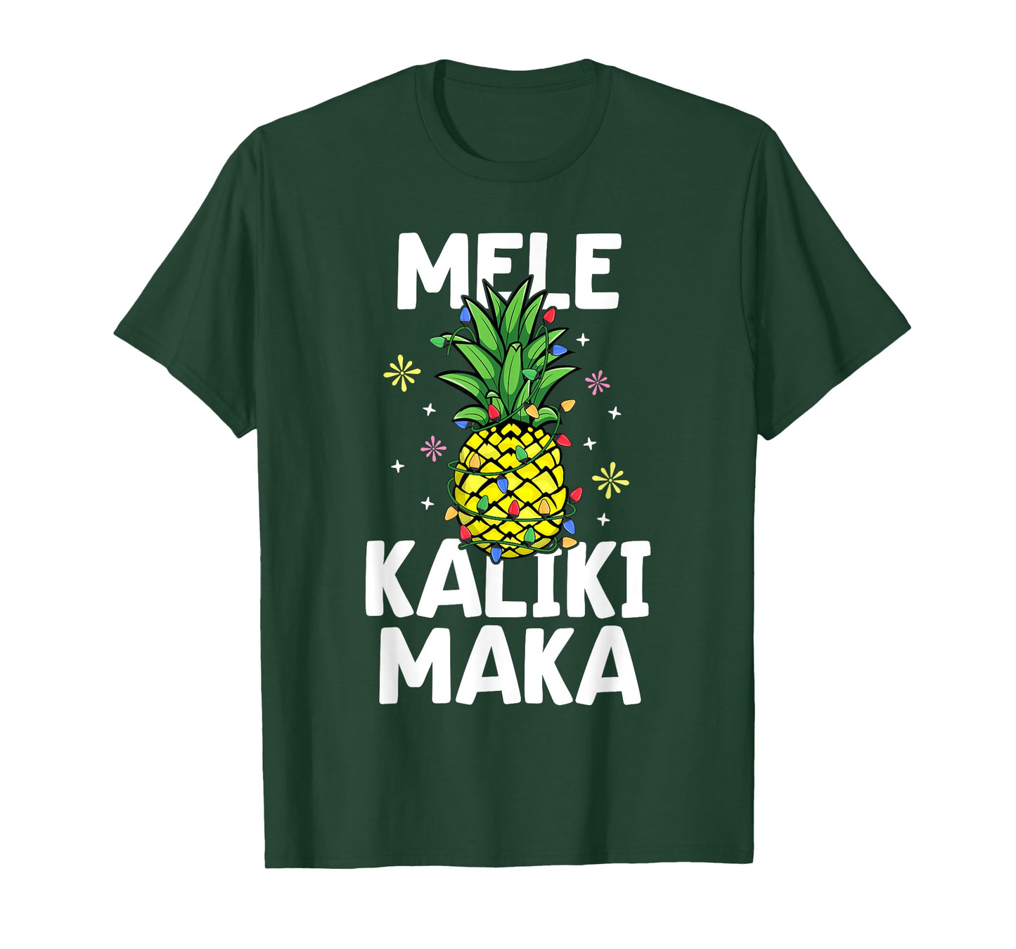Mele Kalikimaka Tropical Christmas Pineapple Hawaii Xmas T-Shirt