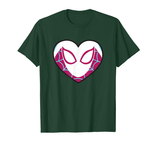 Marvel Spider-Man Ghost Spider Gwen Heart Mask Logo T-Shirt