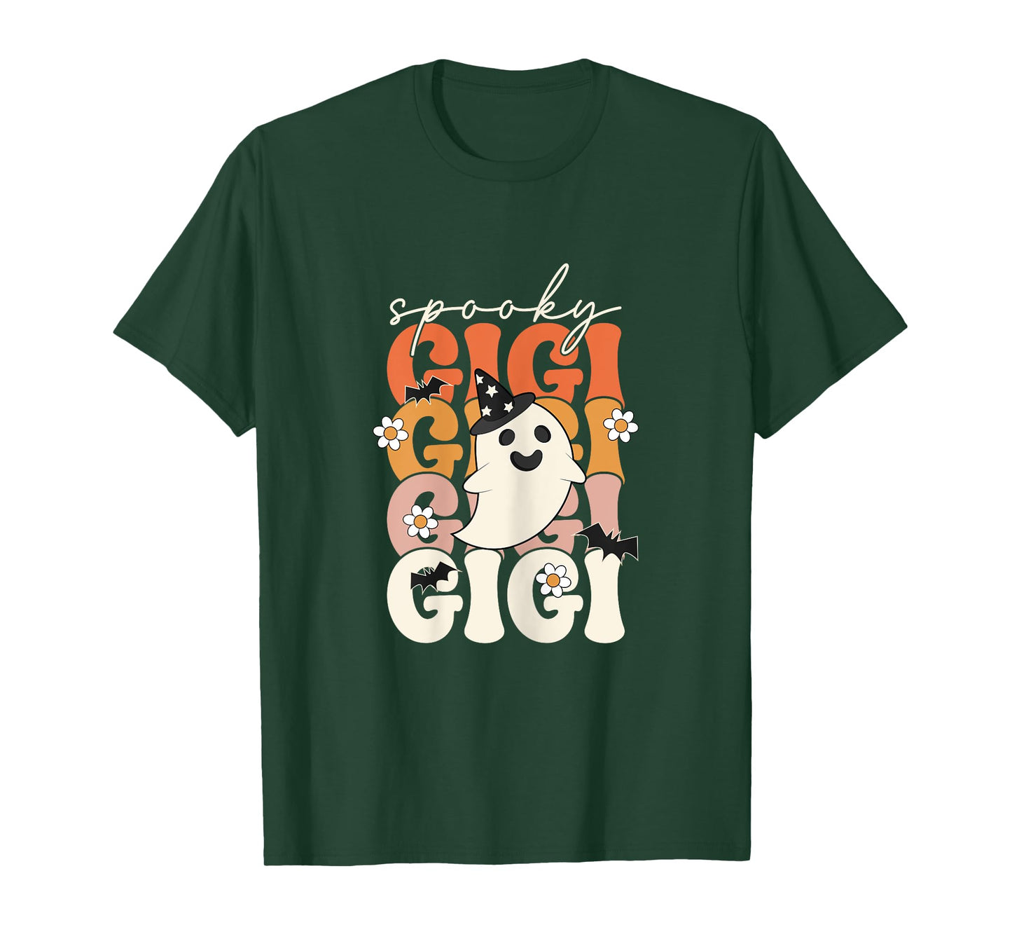 Spooky Gigi Funny Mom Halloween Ghost Witch Bat T-Shirt