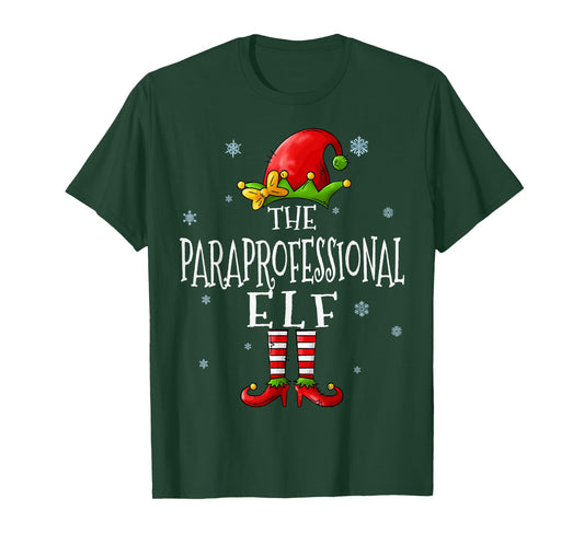 The Paraprofessional Elf Squad Funny Xmas Matching Christmas T-Shirt