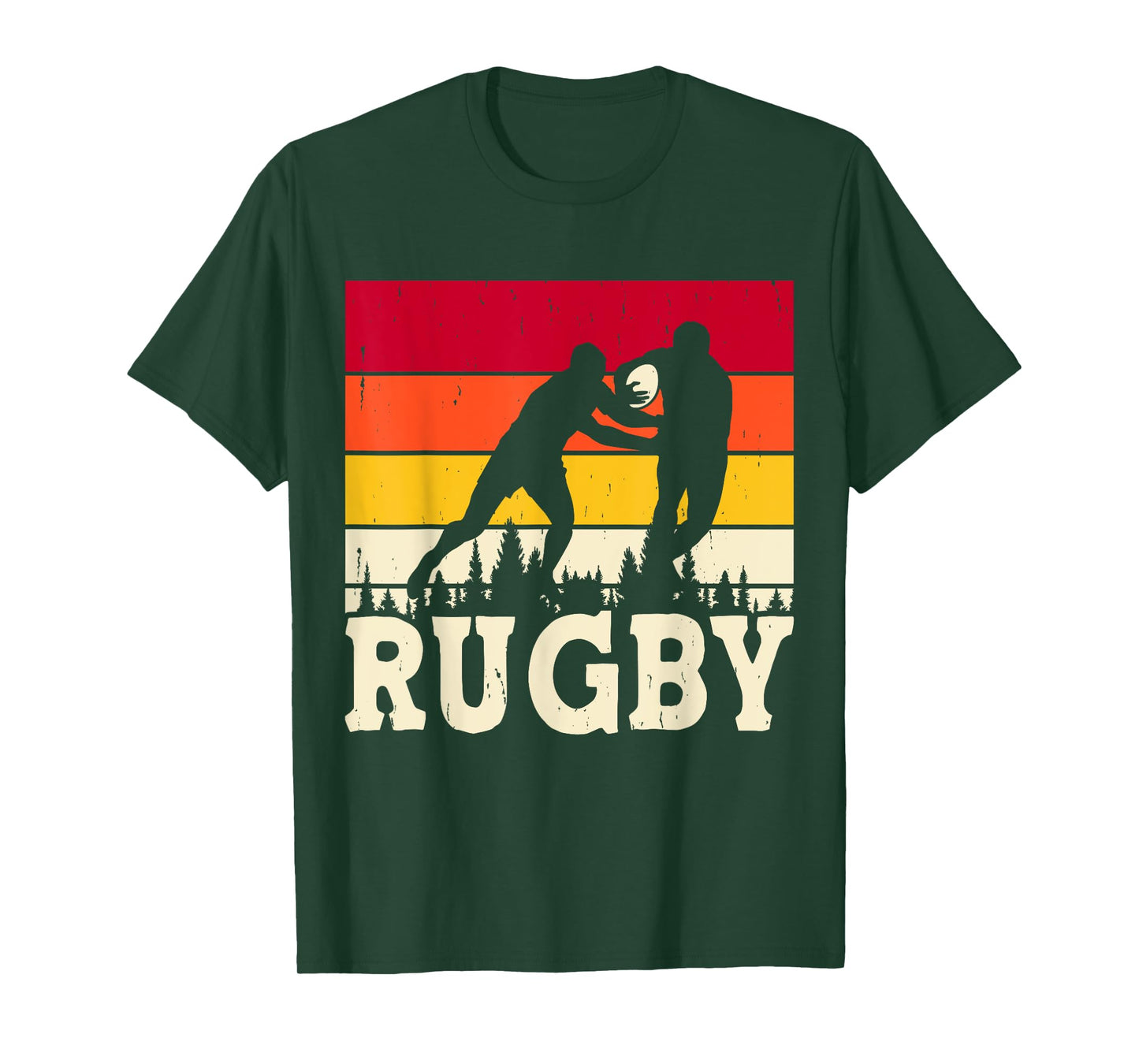 Rugby Sunset Vintage Retro T-Shirt