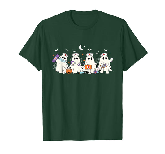 Boo Boo Crew Nurse Halloween Ghost Nurse Spooky Nurse ER T-Shirt