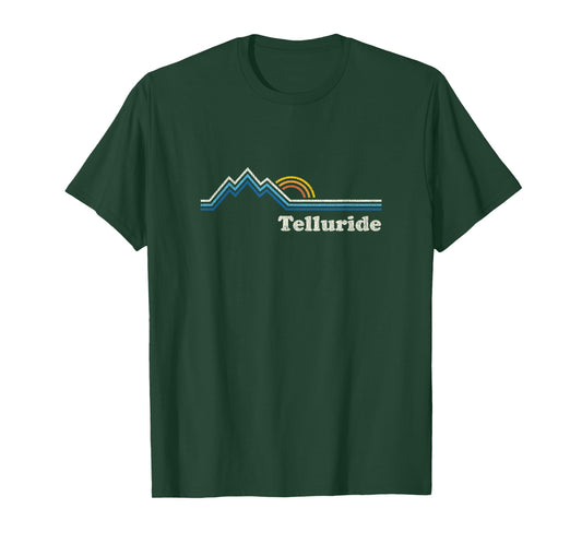 Retro Telluride Colorado T Shirt Vintage Sunrise Mountains T T-Shirt