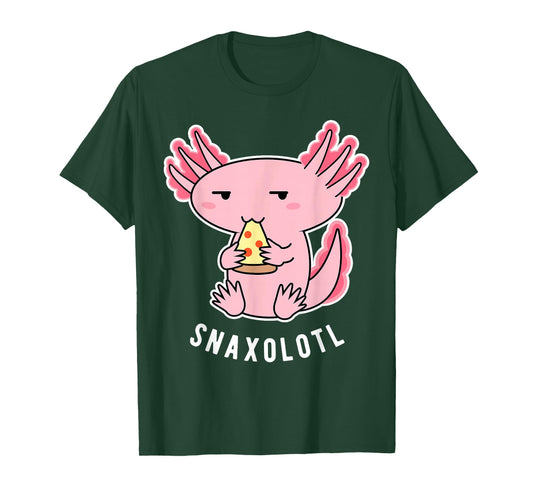 Cute Axolotl Lover Snaxolotl Eating Pizza Kawaii Anime T-Shirt