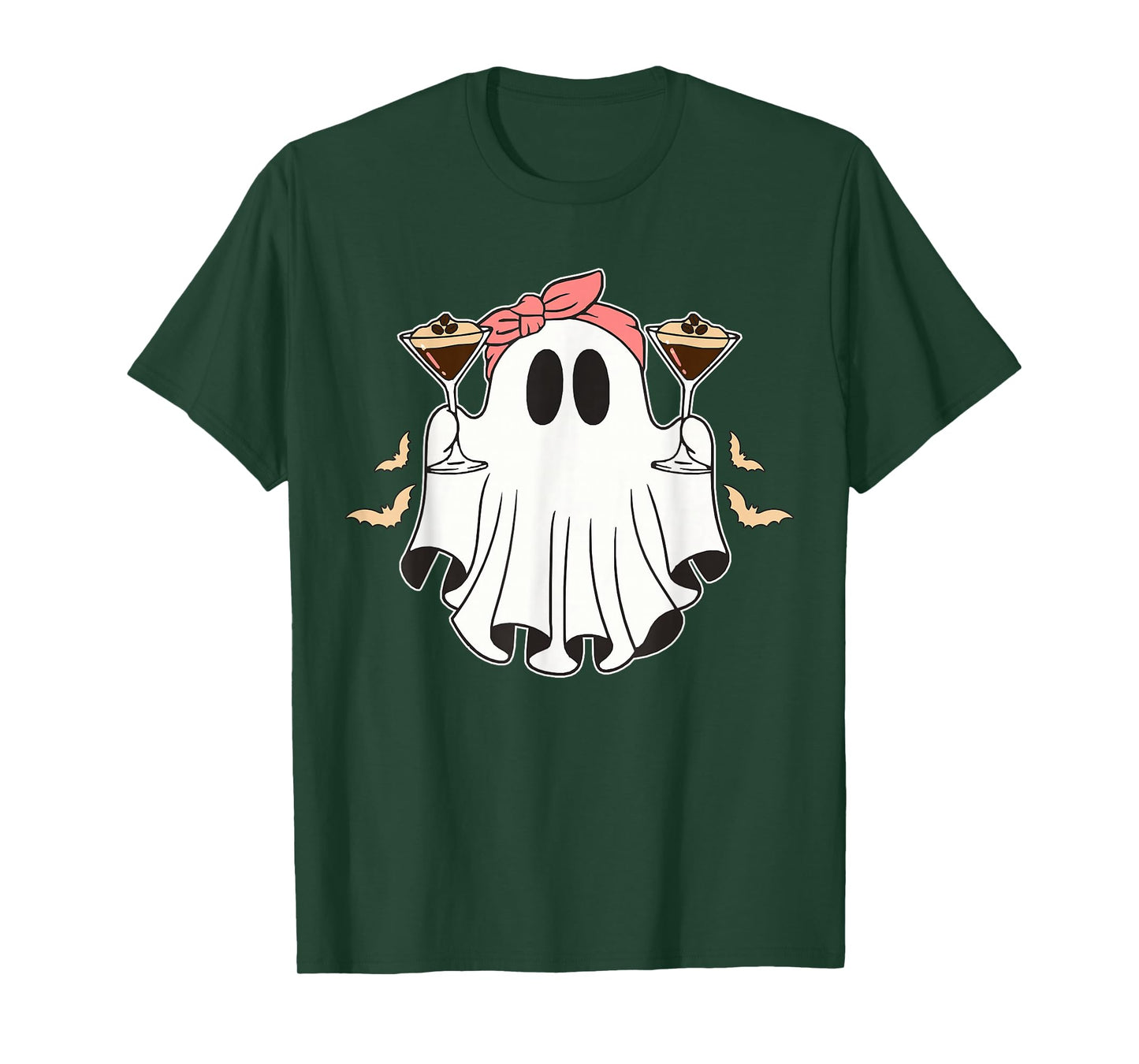 Cute Halloween Ghost Holding an Espresso Martini T-Shirt