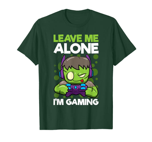 Funny Gamer Zombie Leave Me Alone I'm Gaming Quote T-Shirt