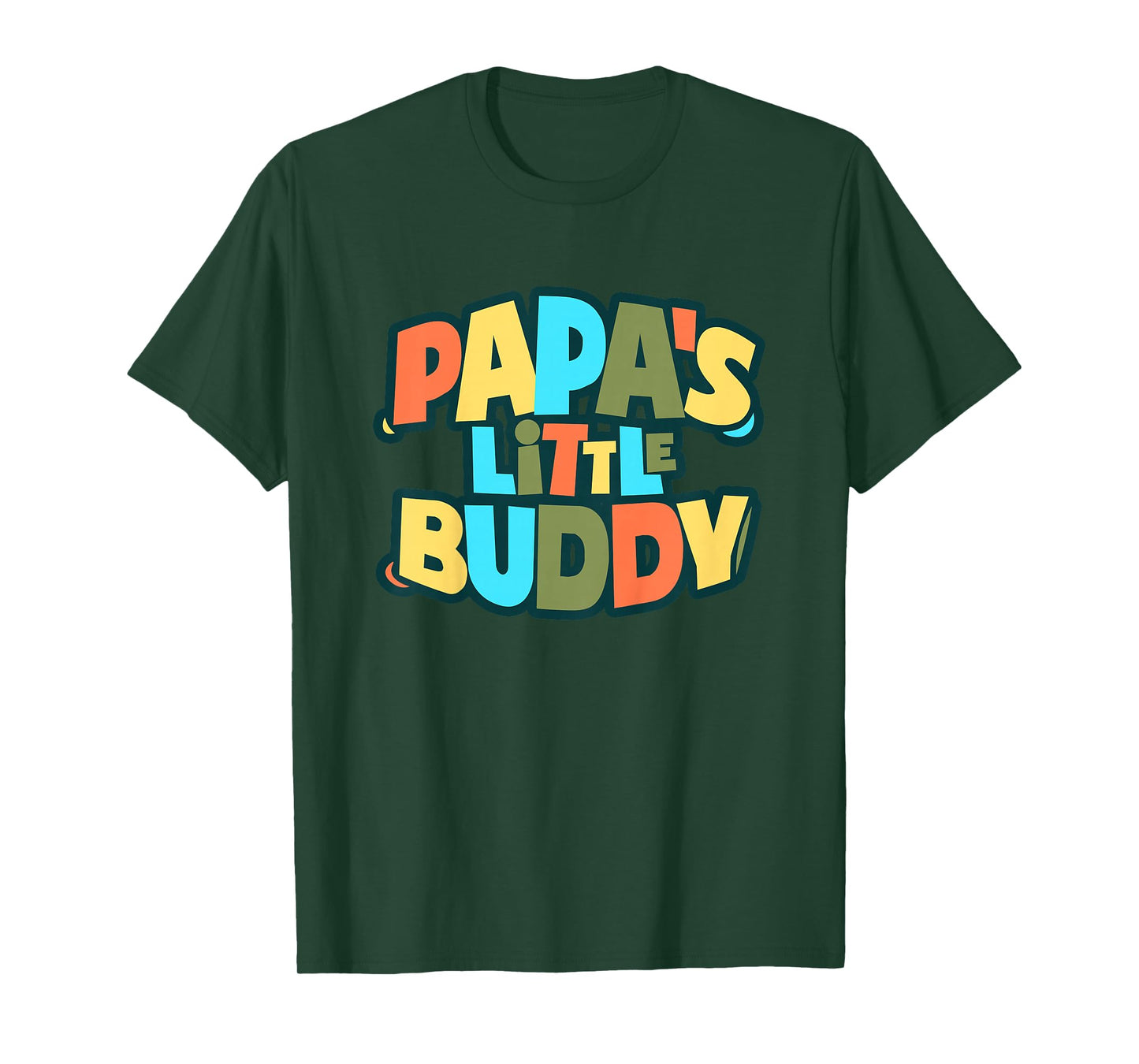 Kids Papa's Little Buddy Shirt Cute Toddlers Fathers Day Outfit T-Shirt