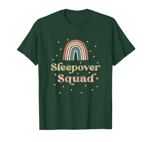 Birthday Boho Rainbow Sleepover Squad Pajamas for Girls T-Shirt