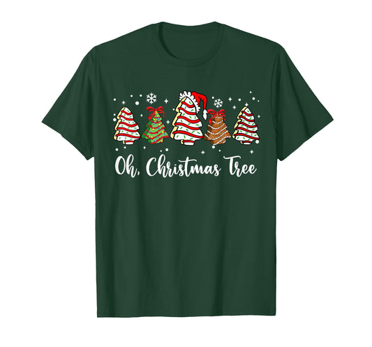 Oh Christmas Tree Cakes Debbie Becky Jen Cake Lovers Xmas T-Shirt