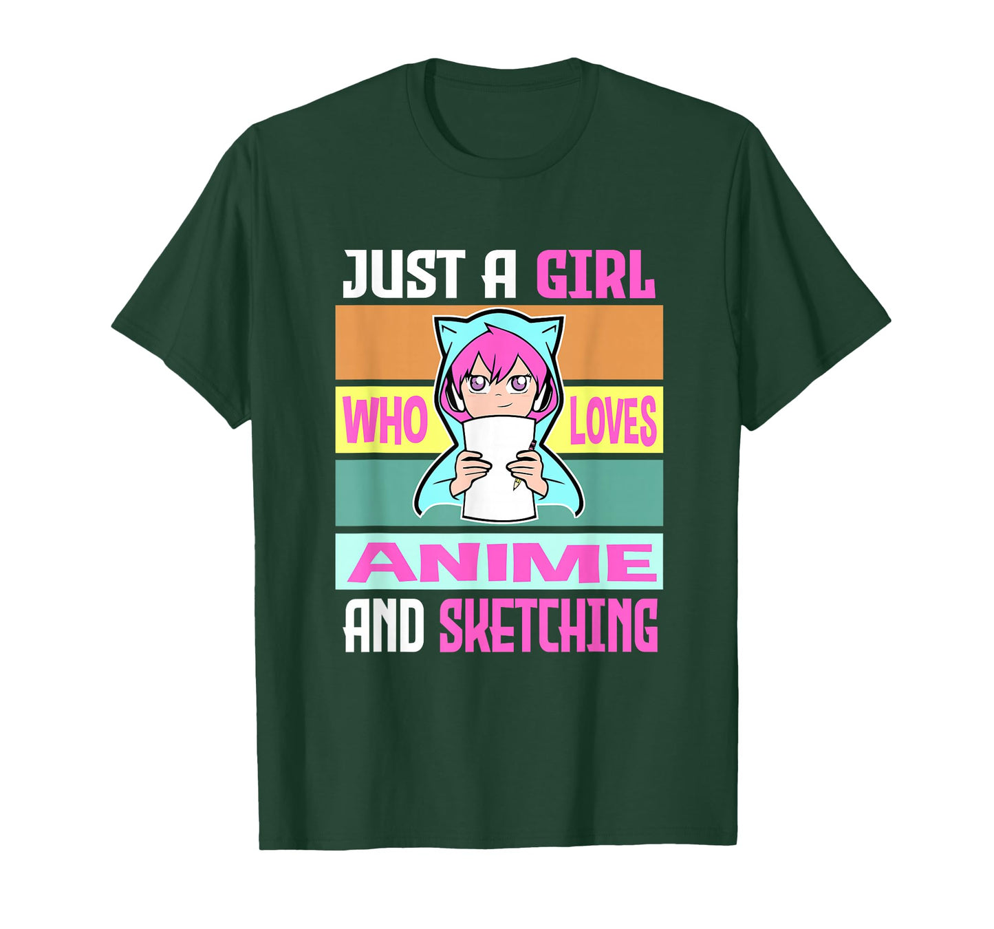 Girl Loves Anime and Sketching Anime Merch Anime Lover Gifts T-Shirt