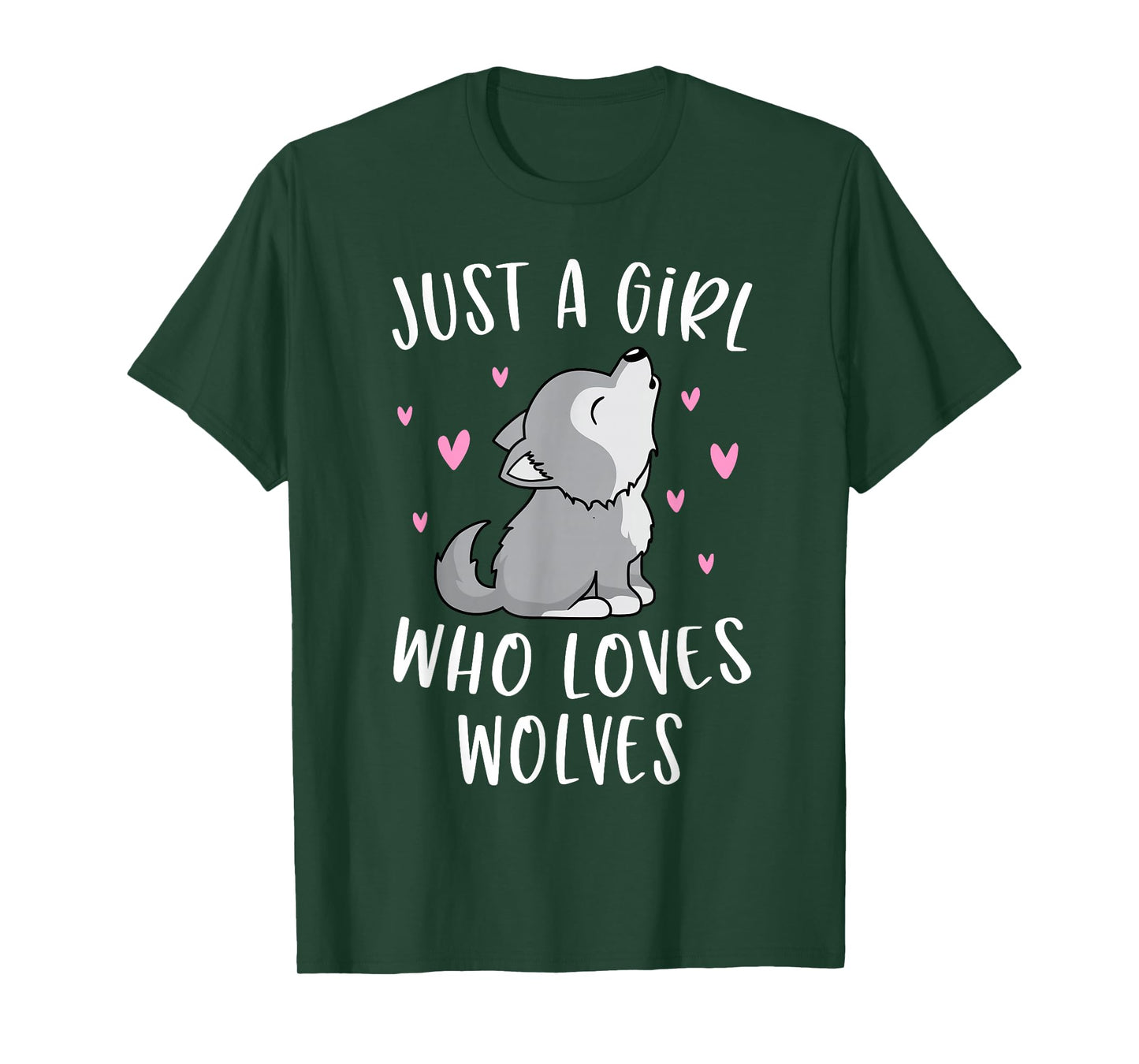 Cute Wolf Shirt For Girls Just A Girl Who Loves Wolves T-Shirt