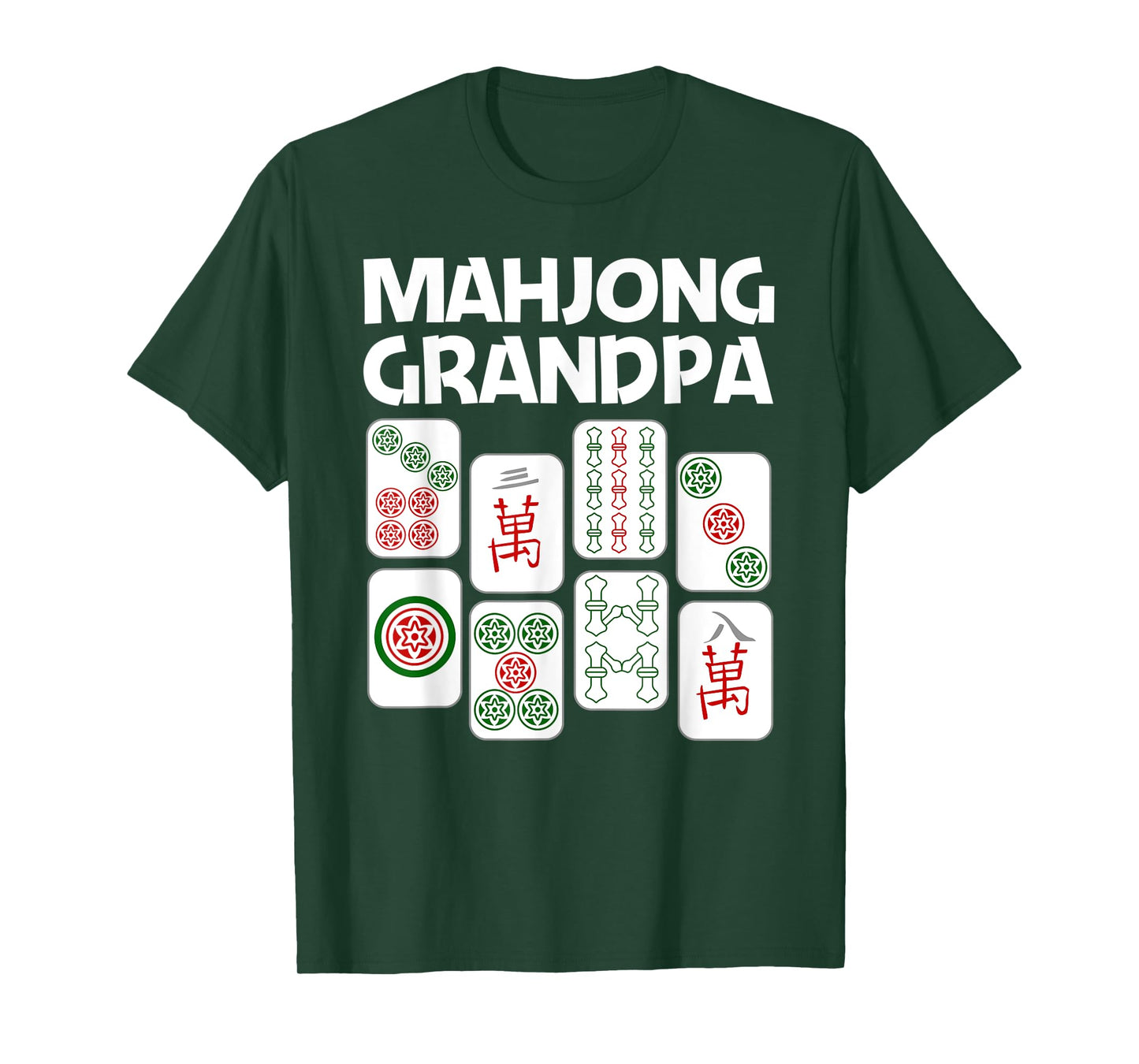 Funny Mahjong Gift Grandpa Dad Men Tile Game Lover Players T-Shirt