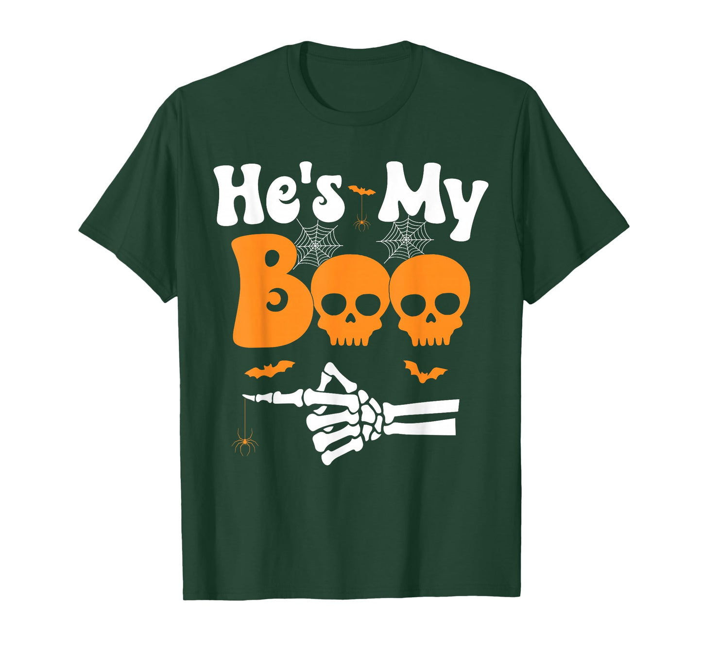 He's My Boo Skeleton Funny Couples Matching Halloween Couple T-Shirt