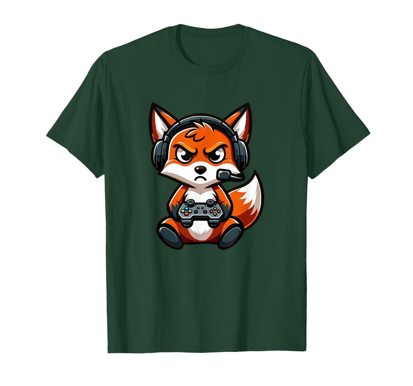 Cute Red Fox Gamer Video Games Funny Boys Girls Kids T-Shirt