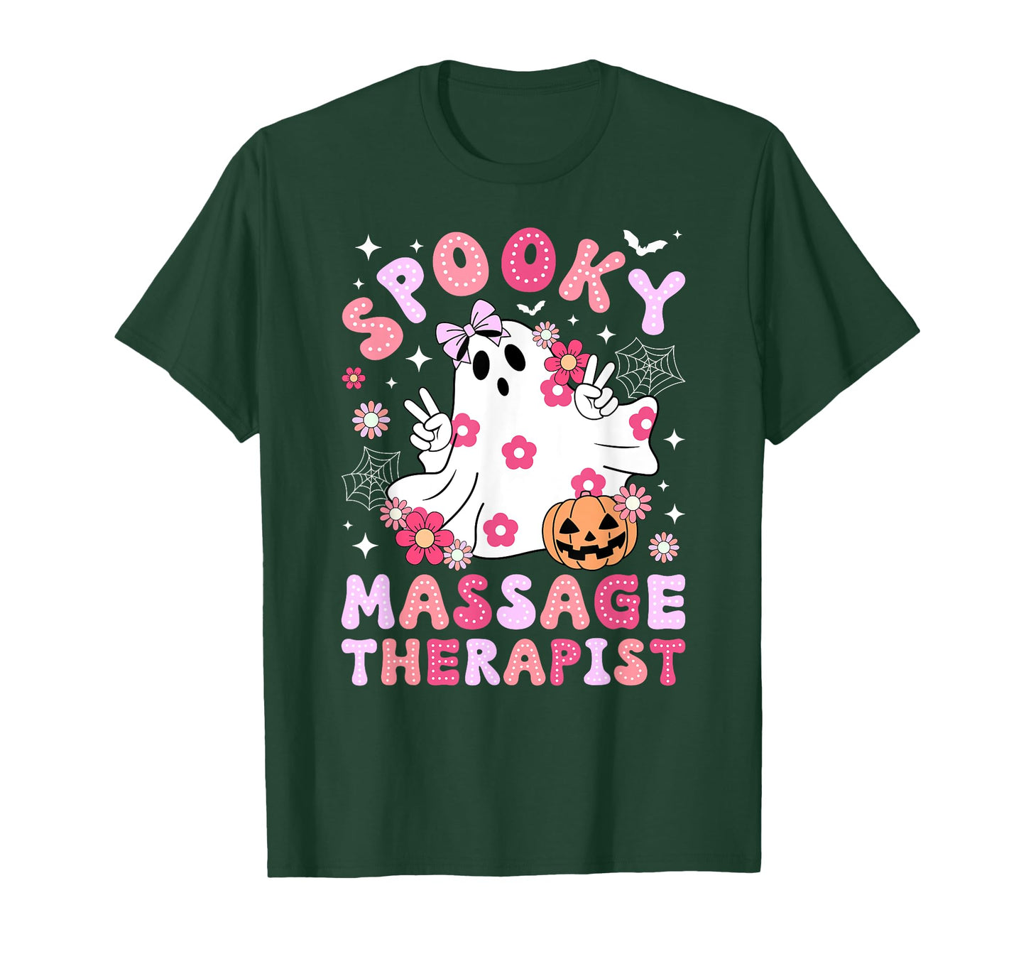 Spooky Massage Therapist Halloween Massage Therapy Groovy T-Shirt