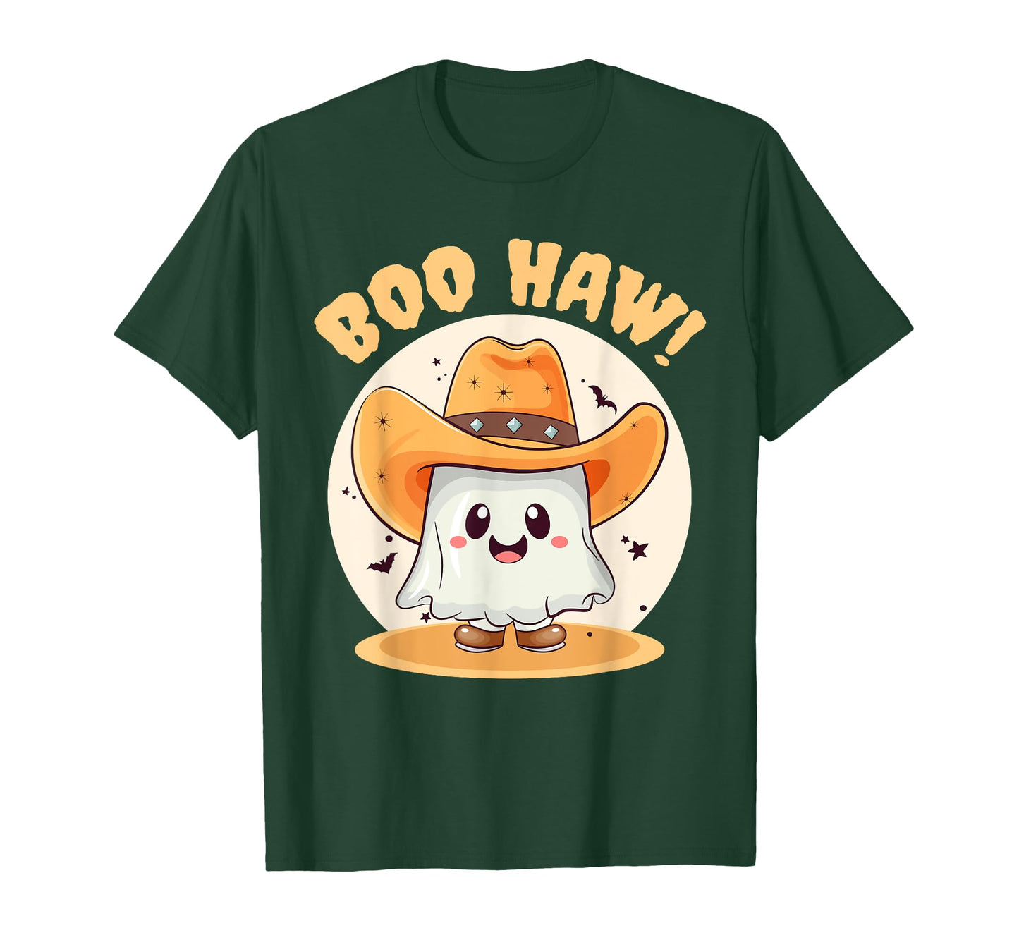 Boo Haw Funny Halloween Western Cowboy Ghost Men Women Kids T-Shirt