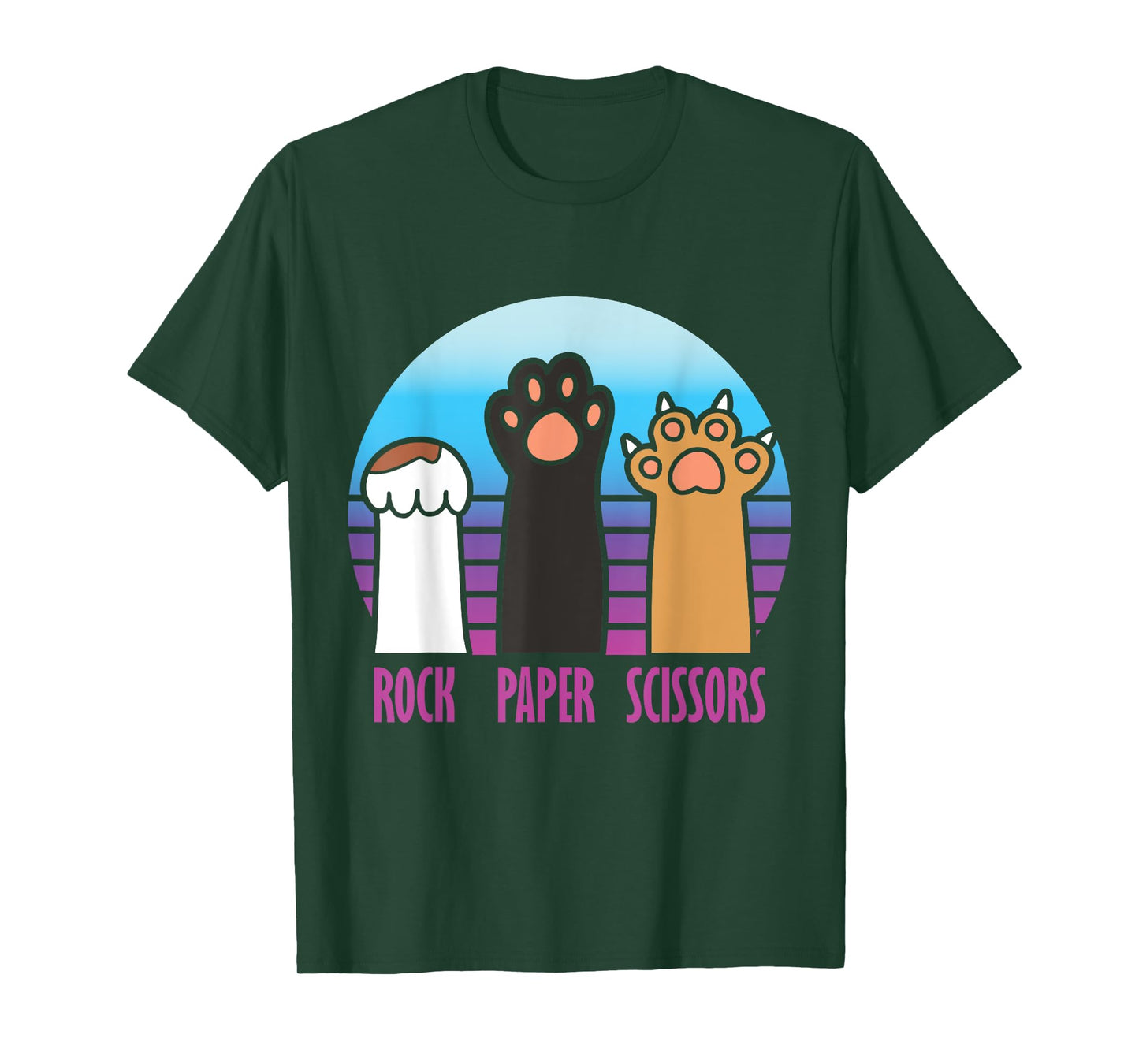 Rock Paper Scissors Hand Game Meme Animal Paw Cat T-Shirt