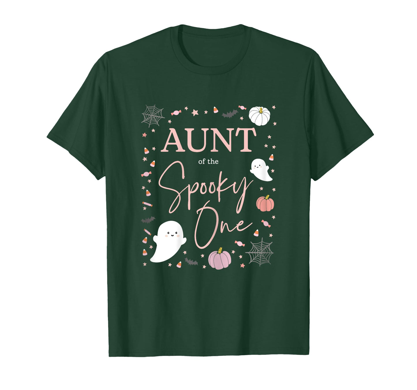 Aunt of the Spooky One Girl First Birthday Pink Halloween T-Shirt