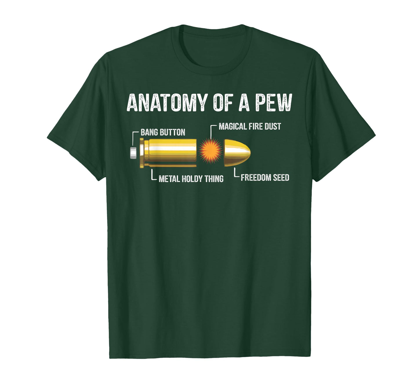 Funny Gun Ammo Bullet Gift - Anatomy Of A Pew T-Shirt