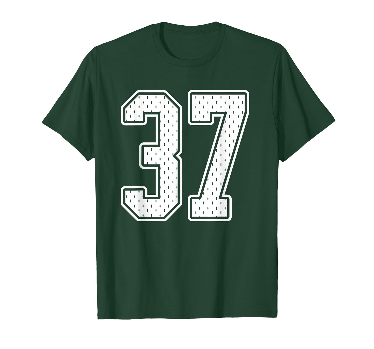 #37 White Vintage Number 37 Sports Fan Jersey Style T-Shirt